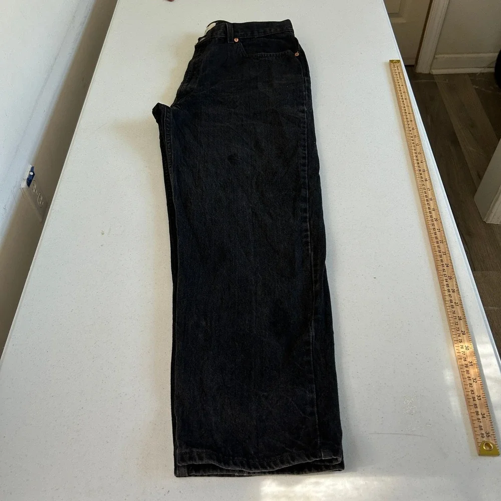 Levis 550 Mens Relaxed Fit Tapered Leg Black Denim Jeans 40x30